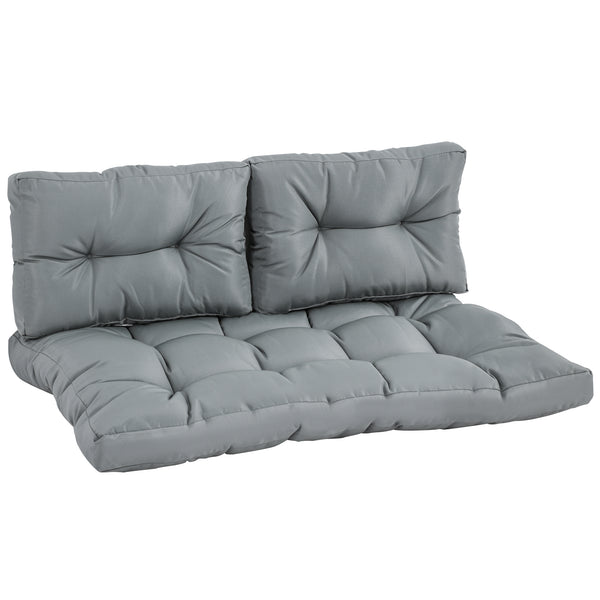 acquista Lot de 3 Coussins d'Assise et 2 Dossiers pour Palette en Polyester Rembourré Gris Foncé