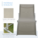 Set 2 Lettini Prendisole Pieghevoli 61x165x63 cm in Alluminio e Textilene Argento e Grigio Chairo-7