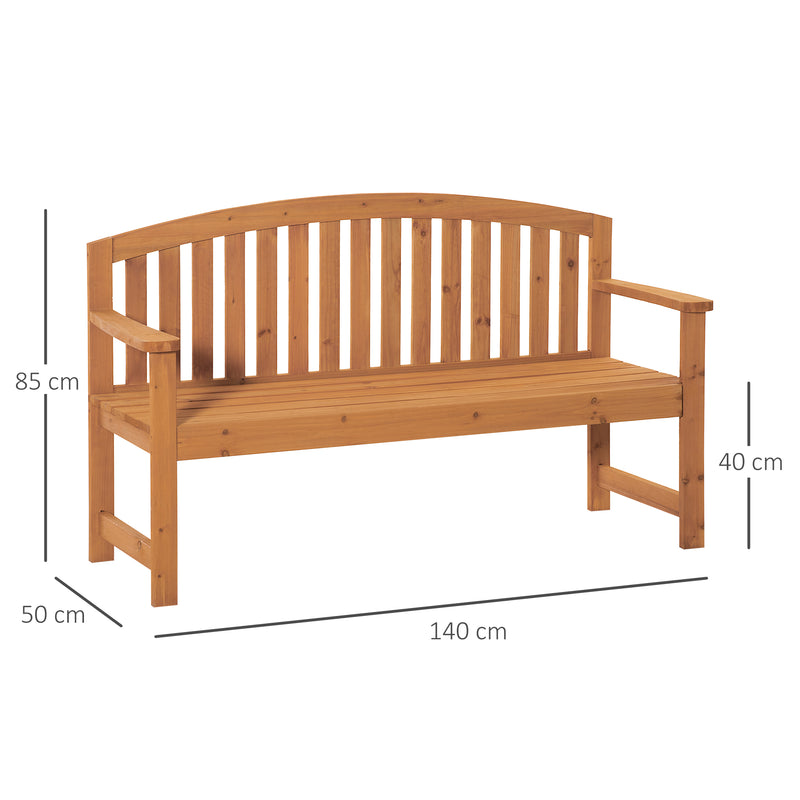 Panchina da Giardino 3 Posti 140x50x85 cm in Legno di Abete Naturale-3