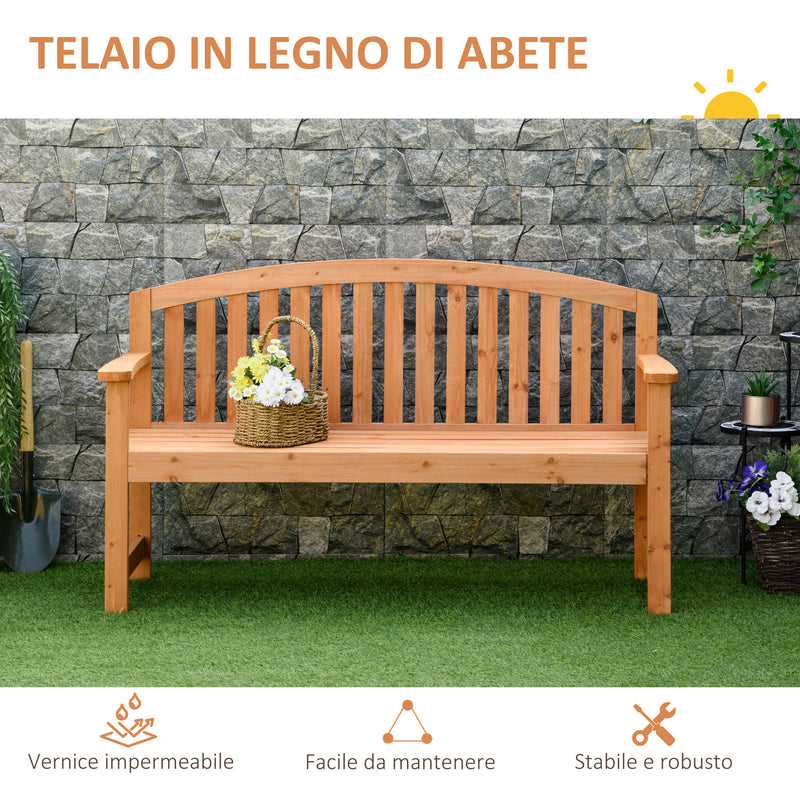 Panchina da Giardino 3 Posti 140x50x85 cm in Legno di Abete Naturale-5