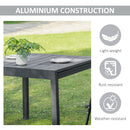 Tavolo Allungabile da Giardino 180x90x73 cm in Plastica e Alluminio Grigio-6