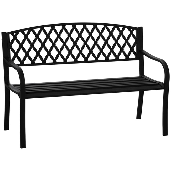 online Banc de jardin 2 places 128x58,5x89 cm en acier et fonte noire