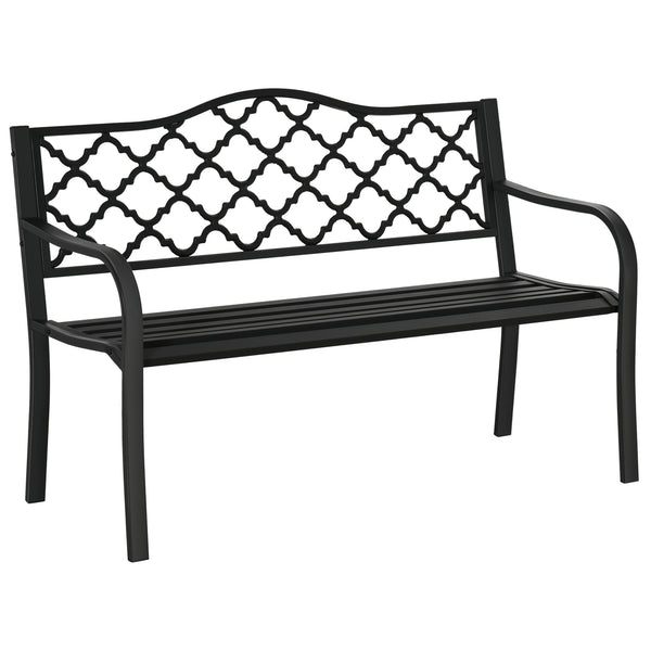 acquista Banc de jardin 2 places 128x58,5x89 cm en acier et fonte noire