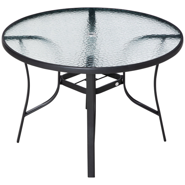 Table de Jardin Ø106,5x71 cm en Acier et Verre Noir prezzo