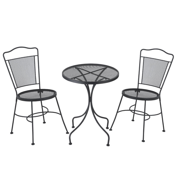 Ensemble table et 2 chaises de jardin en métal noir online