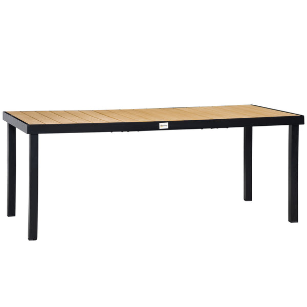 sconto Table de Jardin 190x90x74 cm en Aluminium et Plastique Noir