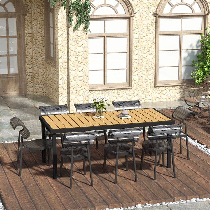 Tavolo da Giardino 190x90x74 cm in Alluminio e Plastica Nero-2