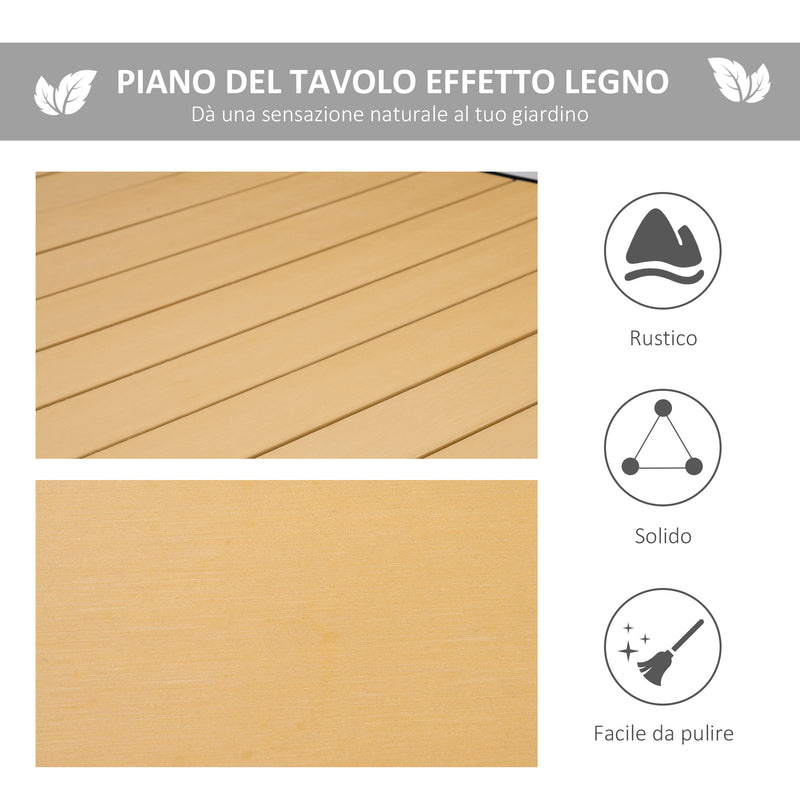 Tavolo da Giardino 190x90x74 cm in Alluminio e Plastica Nero-4