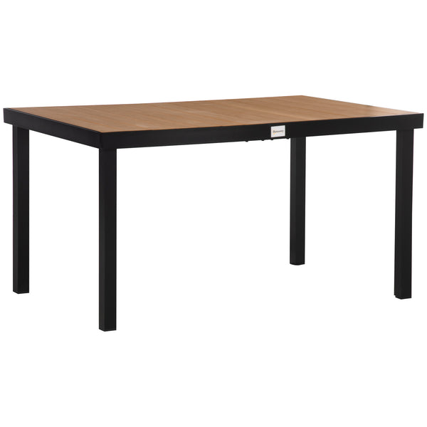 prezzo Table de Jardin 140x90x74 cm en Aluminium et Plastique Couleur Noir et Bois