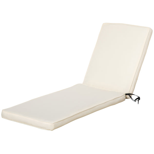 online Coussin pour bain de soleil 188x53x8 cm Rembourrage en Polyester Blanc Crème