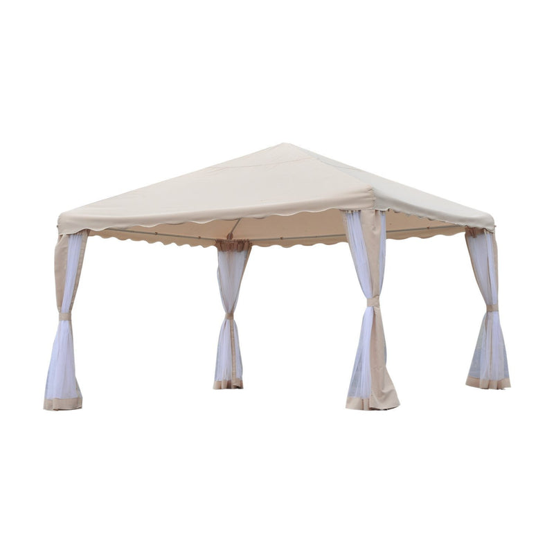 Gazebo da Giardino 3.65x3.65m in Ferro Beige -1