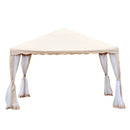 Gazebo da Giardino 3.65x3.65m in Ferro Beige -4