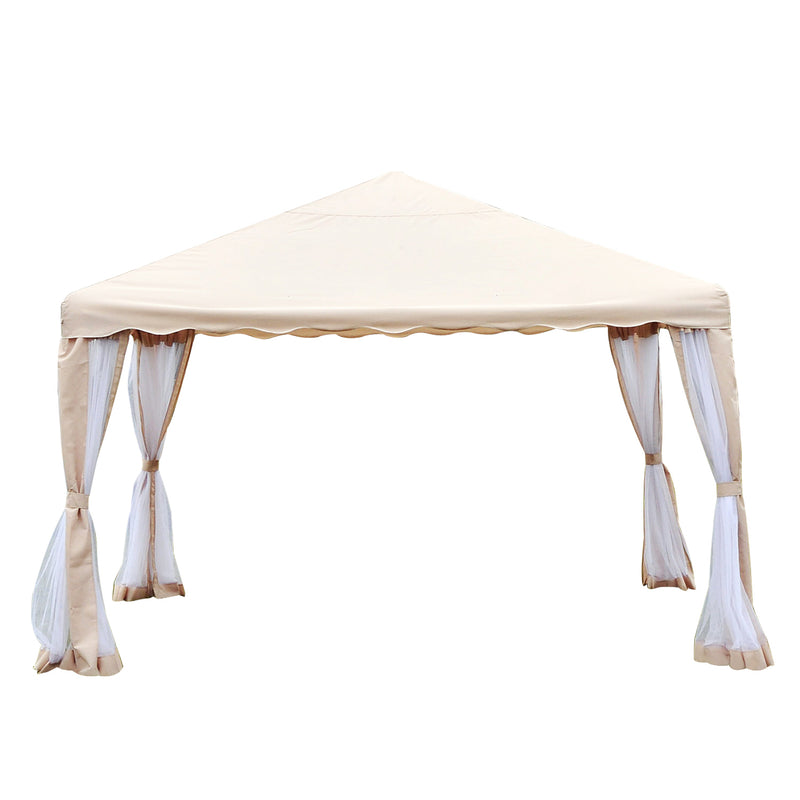 Gazebo da Giardino 3.65x3.65m in Ferro Beige -4