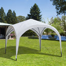 Gazebo da Giardino 3x3x2.55m in Acciaio Bianco -3