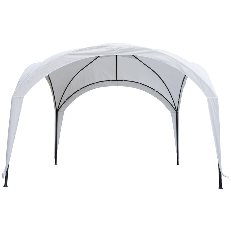 Gazebo da Giardino 3x3x2.55m in Acciaio Bianco -4