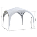 Gazebo da Giardino 3x3x2.55m in Acciaio Bianco -8