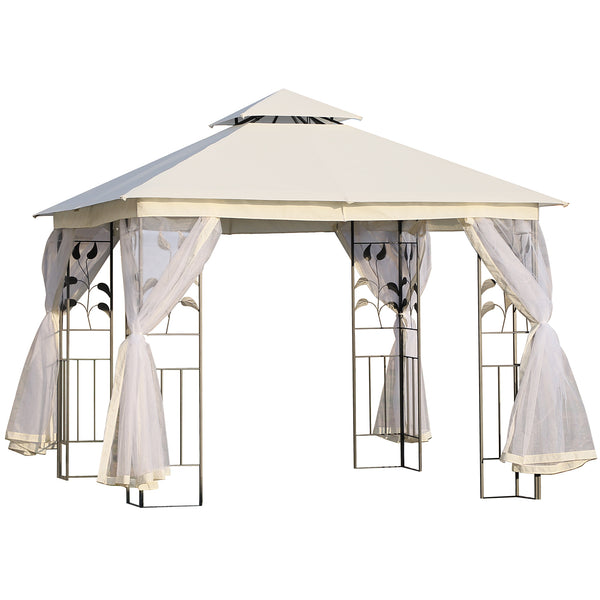 Tonnelle de jardin 3x3m avec moustiquaire en acier et polyester blanc prezzo