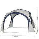 Tenda da Spiaggia Campeggio Pieghevole Protezione UV Bianco e Blu 3.5x3.5x2.3m -3