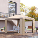 Gazebo da Giardino 3x3m con Zanzariera in Metallo Cachi-8