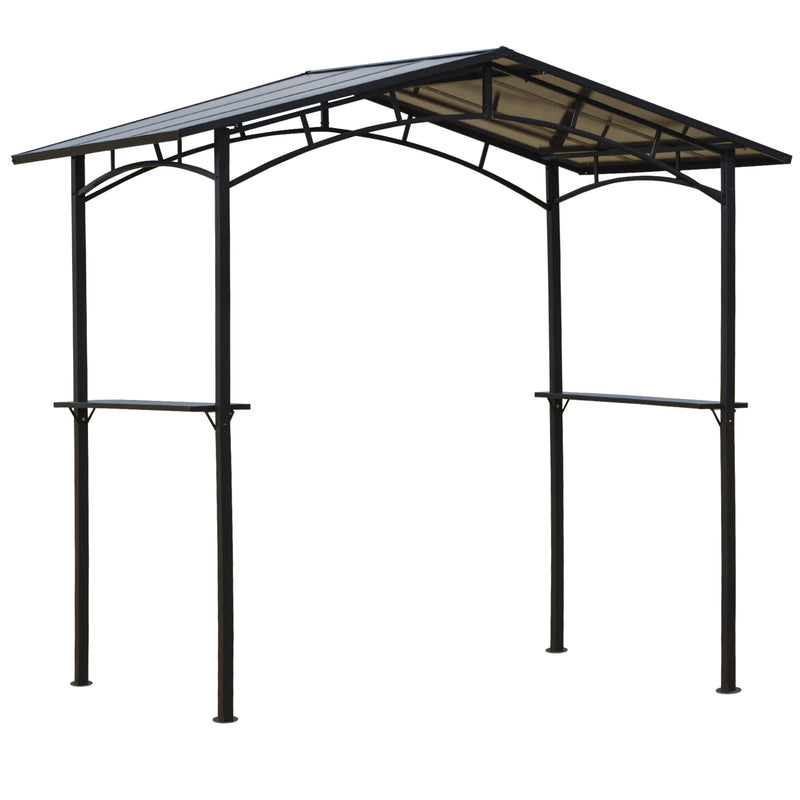 Gazebo da Giardino per Barbecue 246x149x230 cm in Alluminio e PC Nero-1