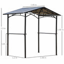 Gazebo da Giardino per Barbecue 246x149x230 cm in Alluminio e PC Nero-3