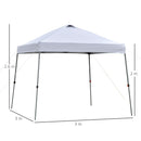 Gazebo Pieghevole da Giardino 3x3m in Metallo e Tessuto Bianco-3