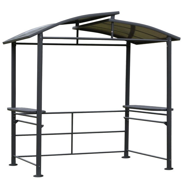 sconto Tonnelle Pergola pour Barbecue 240x150x230 cm en Acier Gris Foncé