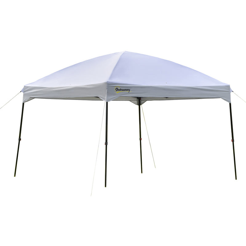 Gazebo da Giardino Pieghevole 3x3m in Tessuto Oxford Bianco-1