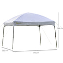 Gazebo da Giardino Pieghevole 3x3m in Tessuto Oxford Bianco-3