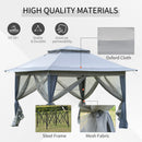 Gazebo da Giardino 3,64x3,64x2,94m in Acciaio e Tessuto Oxford Grigio-6