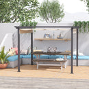 Pergola da Giardino 2,95x2,95m in Alluminio e Poliestere Bianco Crema-2