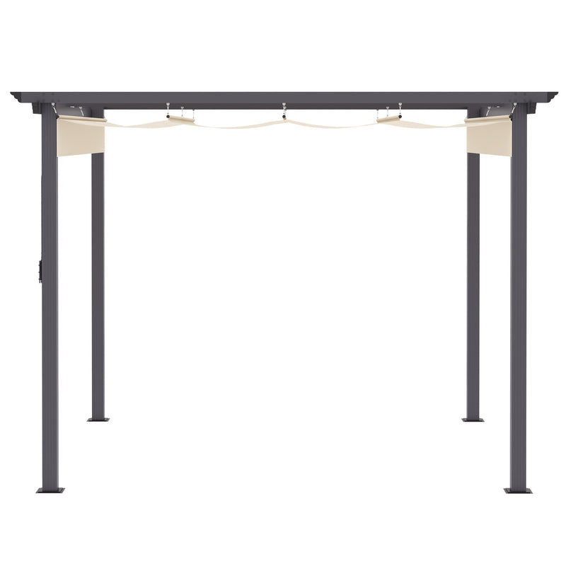 Pergola da Giardino 2,95x2,95m in Alluminio e Poliestere Bianco Crema-7