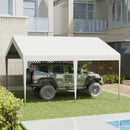 Gazebo da Giardino Garage Portatile 4x4x2,85m in tessuto PE Bianco-2