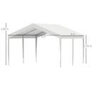 Gazebo da Giardino Garage Portatile 4x4x2,85m in tessuto PE Bianco-3