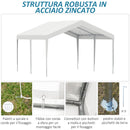 Gazebo da Giardino Garage Portatile 4x4x2,85m in tessuto PE Bianco-4