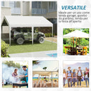 Gazebo da Giardino Garage Portatile 4x4x2,85m in tessuto PE Bianco-6