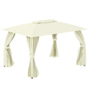 Gazebo da Giardino 3,95x2,95m in Acciaio Beige-1