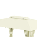 Gazebo da Giardino 3,95x2,95m in Acciaio Beige-9