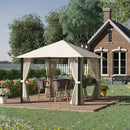 Gazebo da Giardino 2,97x2,97m con Zanzariere in Alluminio e Acciaio Khaki-2