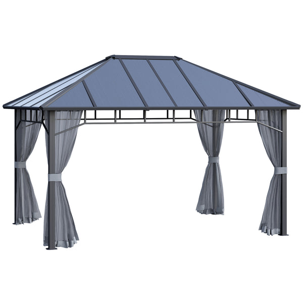 Tonnelle de Jardin 4x3m avec Toit Moustiquaire en Polycarbonate Gris prezzo