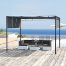 Pergola da Giardino 3x3m Tetto Scorrevole in Acciaio Grigio e Nero-2