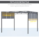 Pergola da Giardino 3x3m Tetto Scorrevole in Acciaio Grigio e Nero-5