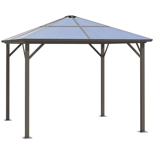 sconto Tonnelle de Jardin 2,94x2,94m en Aluminium Café