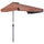 Demi Parasol de Jardin 230x130x249 cm en Métal et Polyester Café