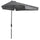 Demi Parasol de Jardin 230x130x249 cm en Métal et Polyester Gris