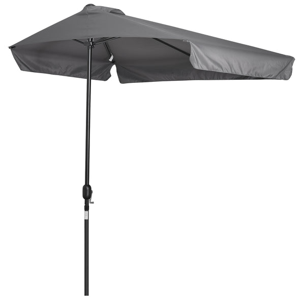 prezzo Demi Parasol de Jardin 230x130x249 cm en Métal et Polyester Gris