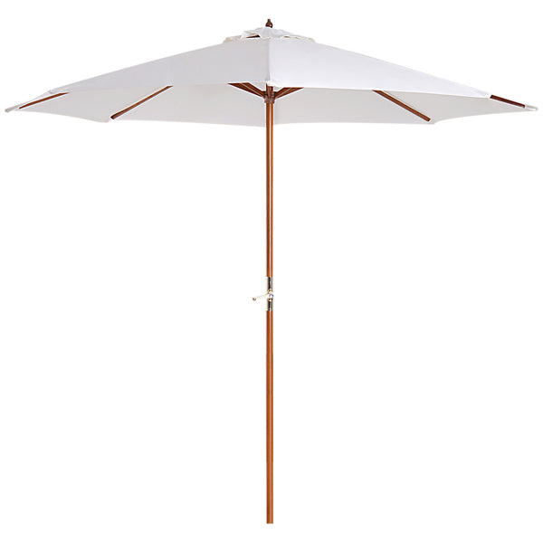 online Parasol de jardin Ø2,7 m Mât Ø38 mm en Bois de Peuplier et Bambou Beige