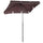 Parasol de jardin 2x1,25 m mât inclinable en aluminium Ø28 mm marron