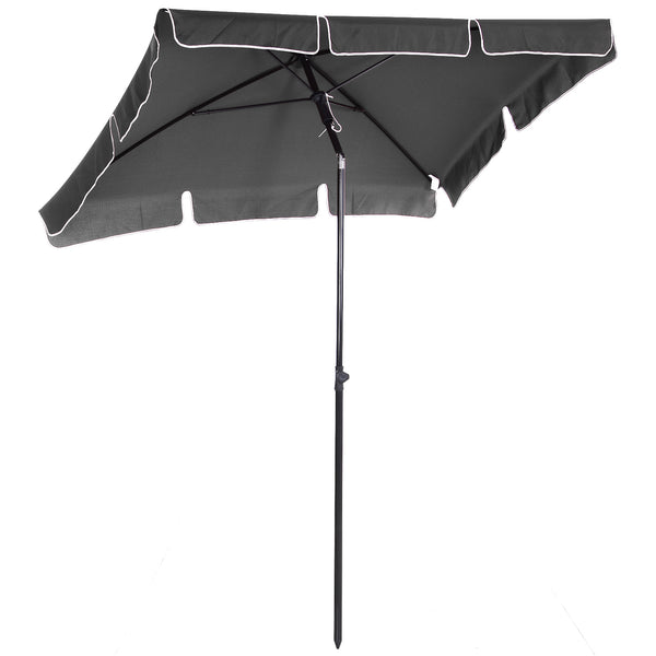 acquista Parasol de jardin 2x1,25 m mât inclinable en aluminium Ø28 mm gris foncé