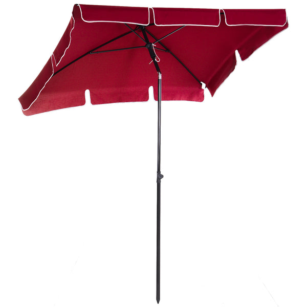 prezzo Parasol de Jardin Rectangulaire 1,98x1,30m en Aluminium avec Toit Inclinable Rouge